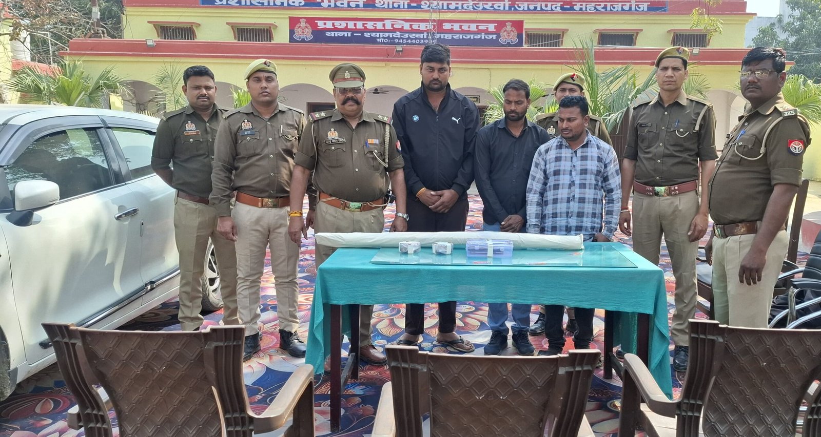 श्यामदेउरवां पुलिस ने मारपीट कांड के तीन आरोपी दबोचे, कार व मोबाइल बरामद