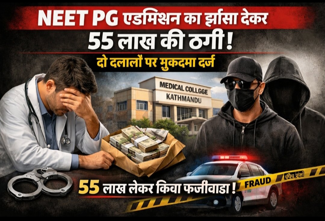 NEET PG एडमिशन का झांसा देकर 55 लाख की ठगी, दो पर केस दर्ज