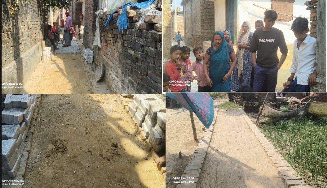 इंटरलॉकिंग सड़क निर्माण में धांधली का आरोप, मिट्टी से बन रही सड़क पर ग्रामीणों का हंगामा