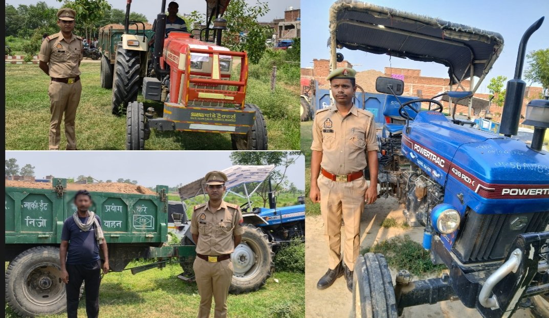 खनन माफियाओं पर पुलिस का शिकंजा, अवैध परिवहन में लगी तीन ट्रैक्टर-ट्रॉलियां जब्त